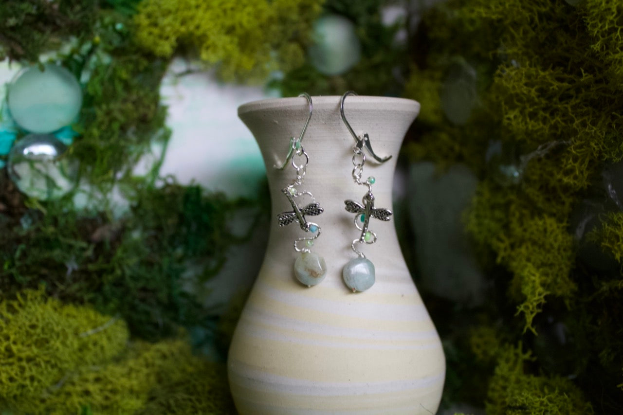 amazonite dragonfly dangles