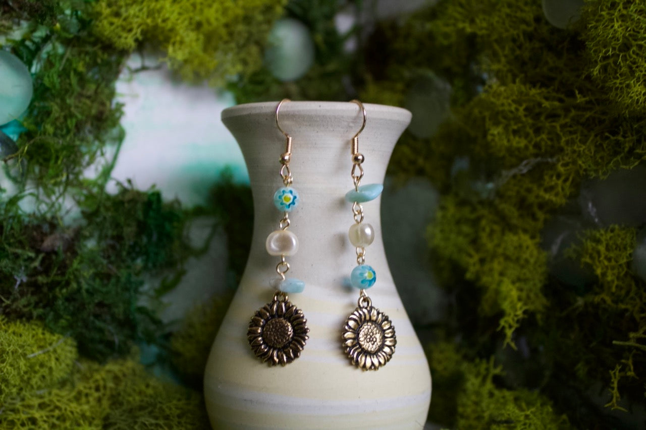 golden sunflower dangles