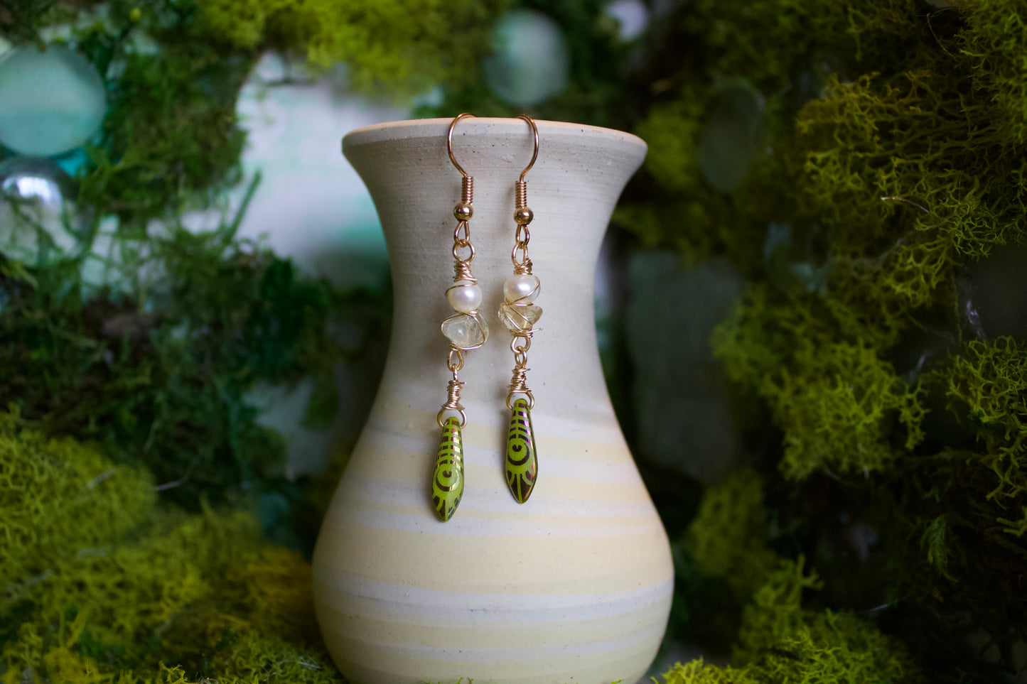 green gold dangles