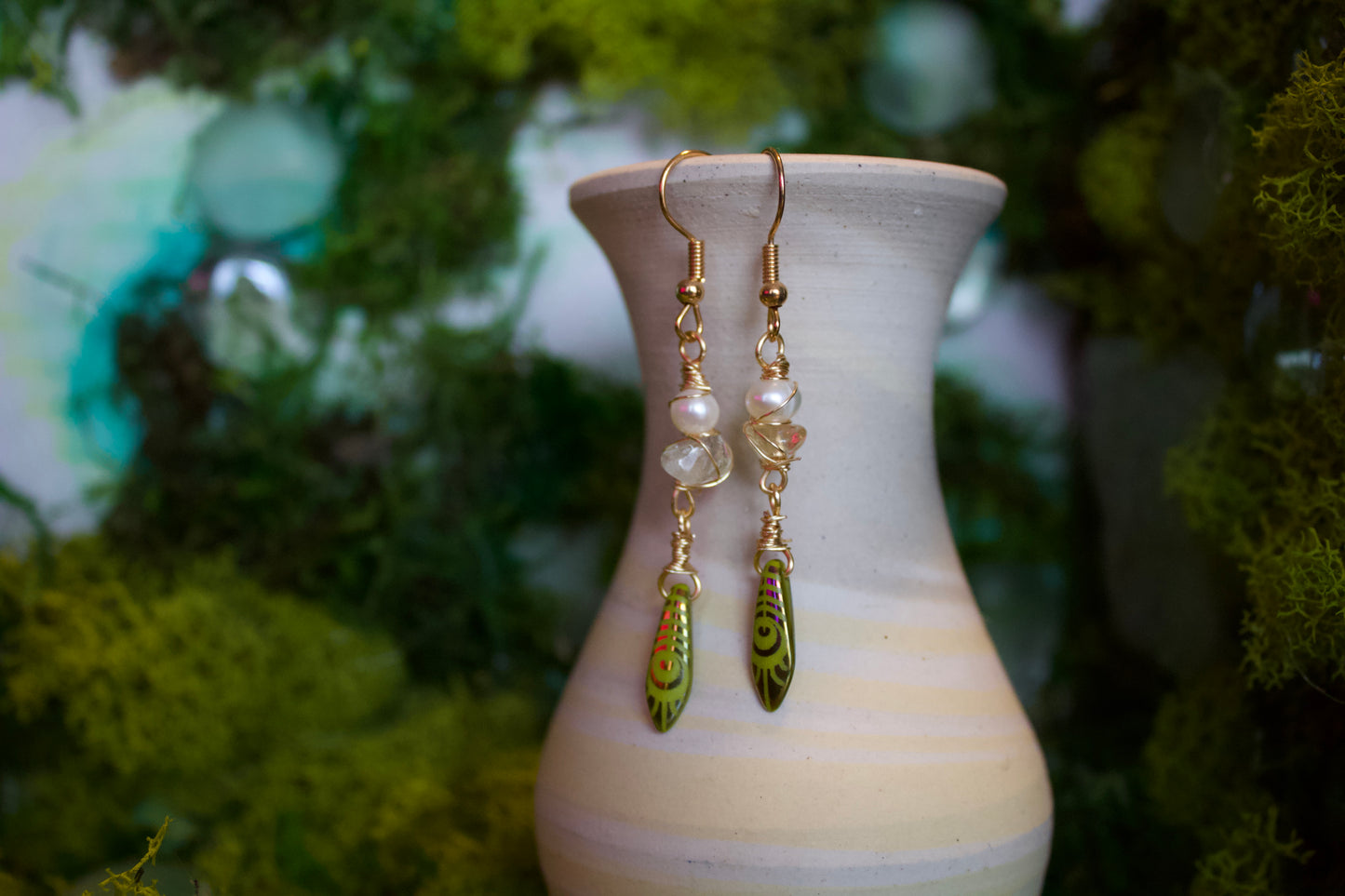 green gold dangles