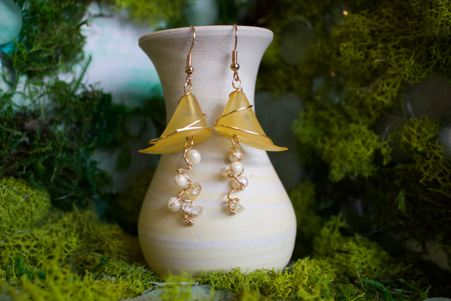 Citrine Calla Lilly dangles