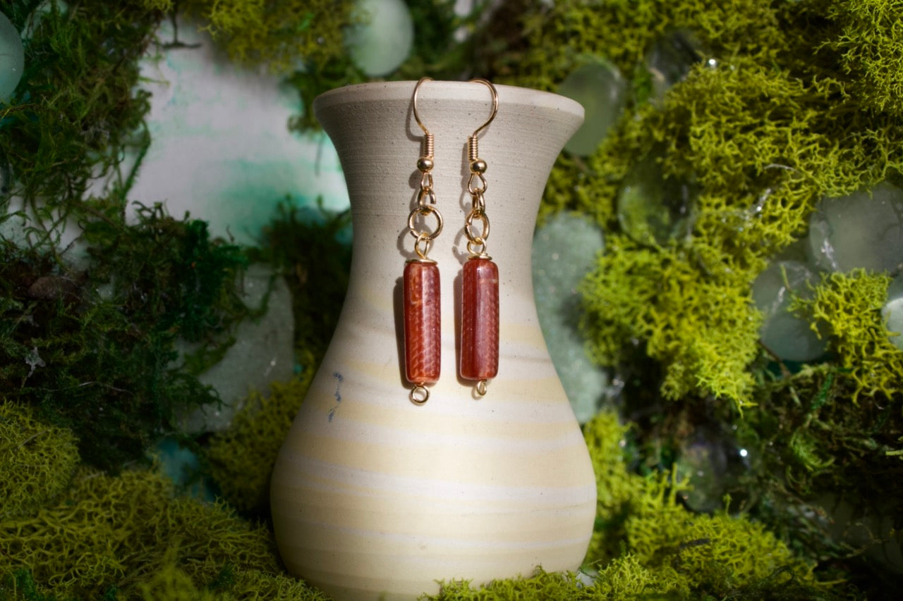 gold sunstone dangles
