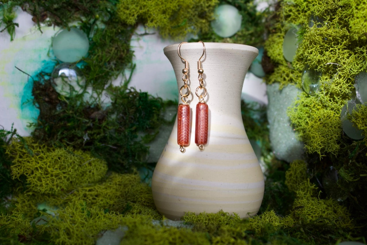 gold sunstone dangles