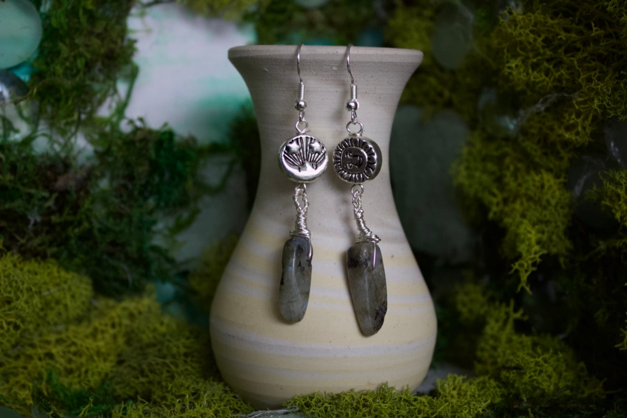 sun and moon dangles
