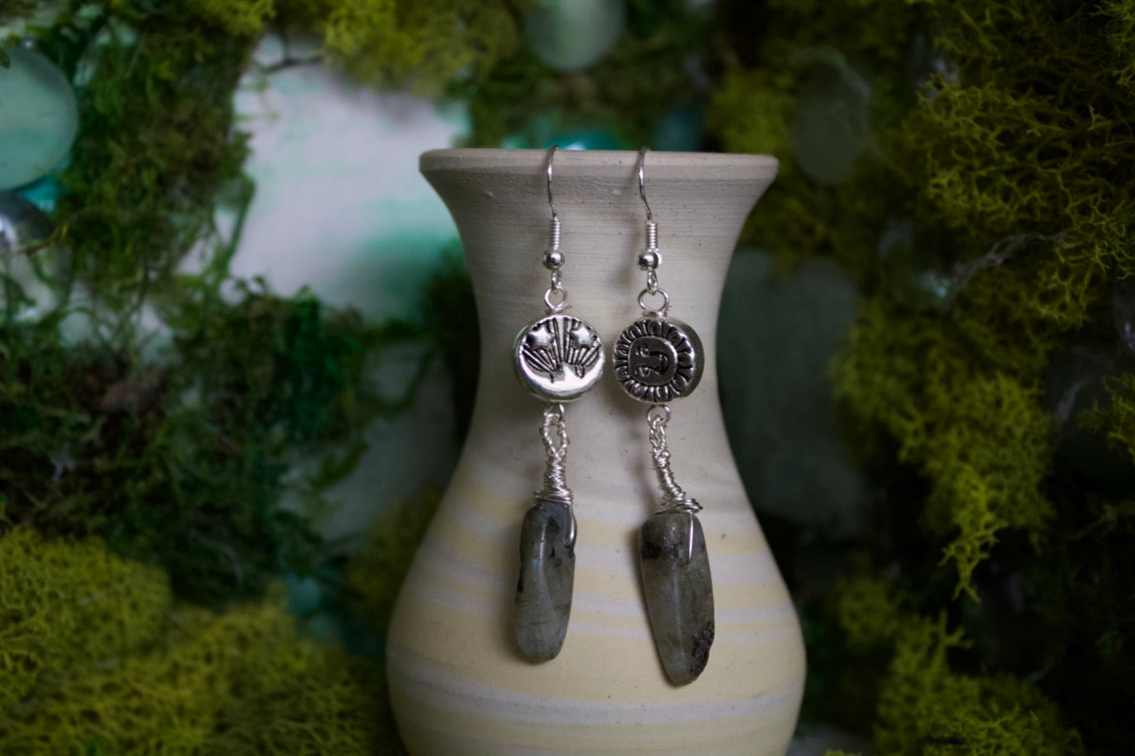sun and moon dangles