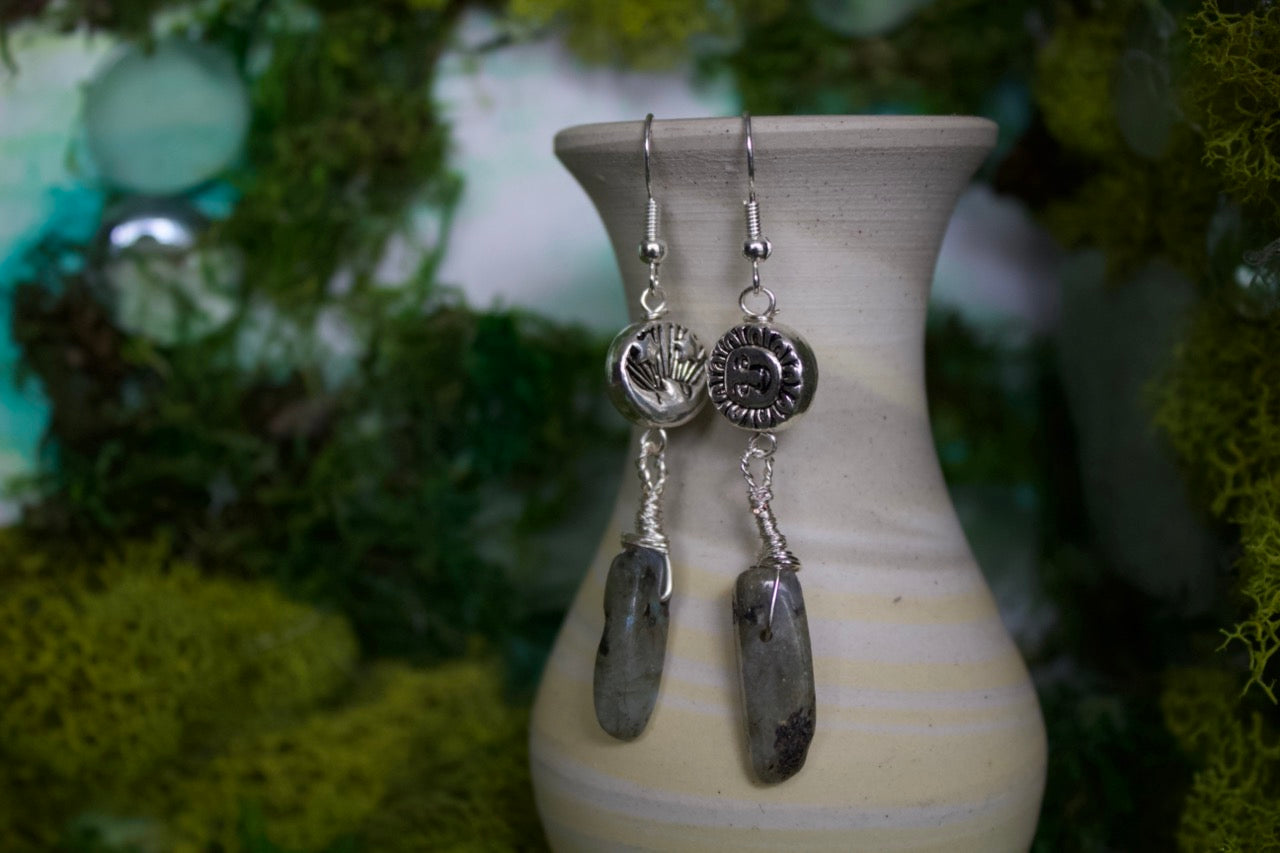 sun and moon dangles