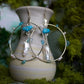 pearly turquoise hoops