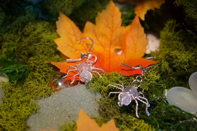 moonstone spider dangles