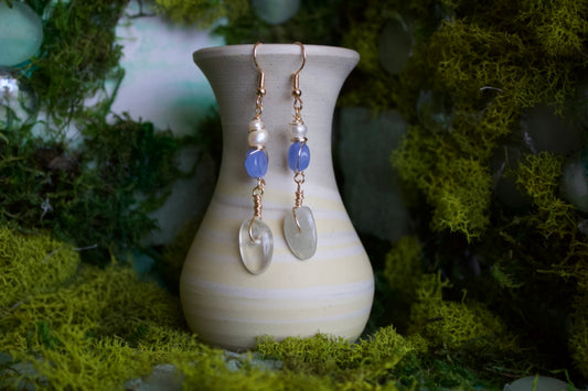 gold moonstone dangles