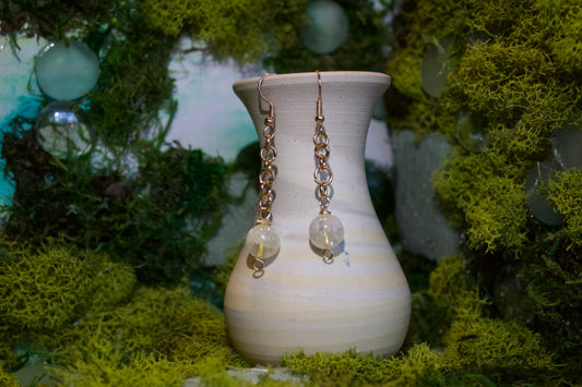 citrine and chain dangles